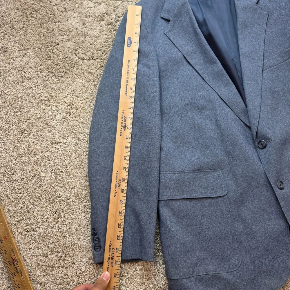 VINTAGE Levis Action Suit Blazer Jacket Mens 44 Grey Blue Two Button Business